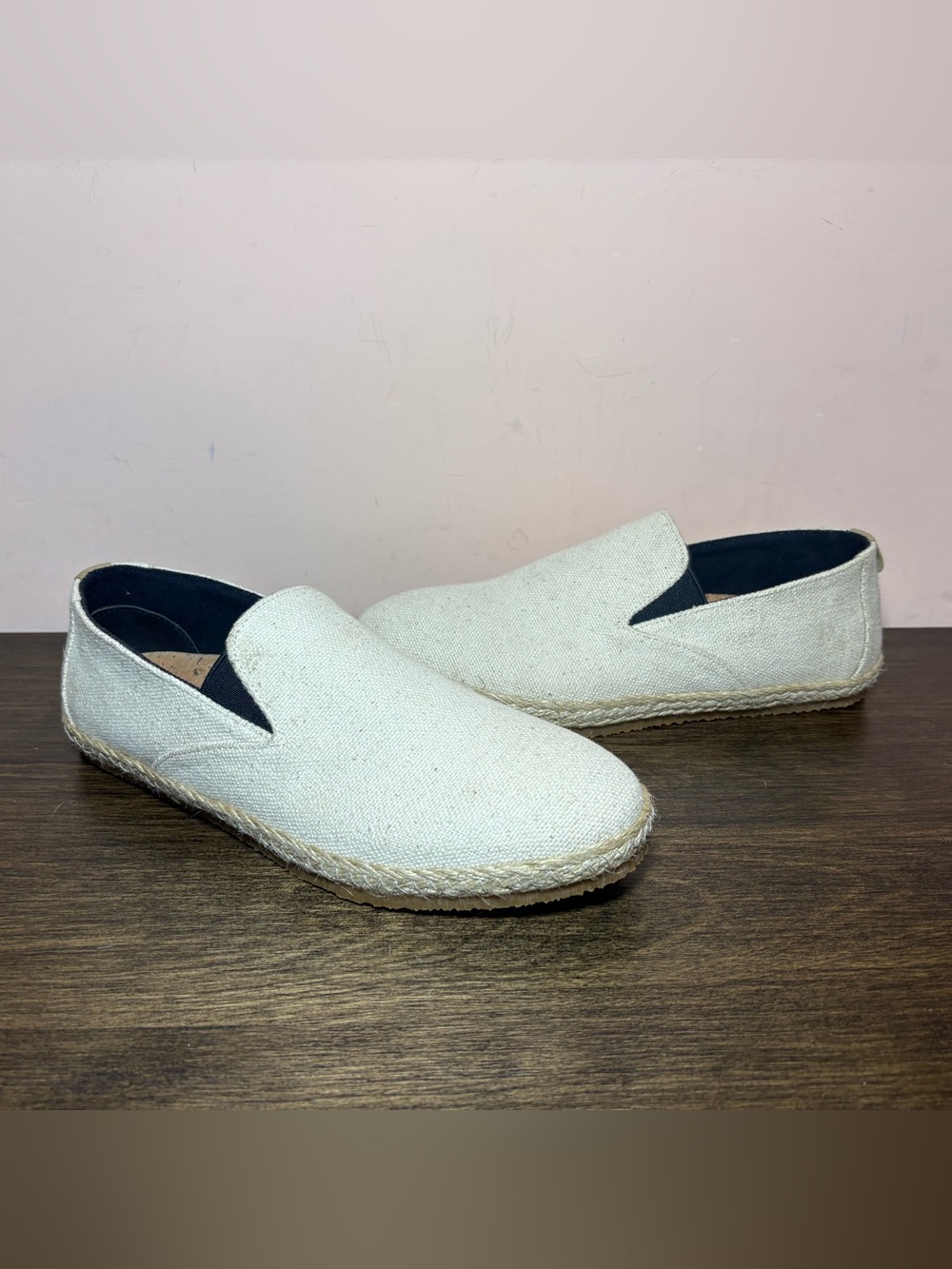 Patara Men’s Natural Canvas Espadrille Slip On Shoes Cork Footbed Size 8
